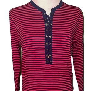 Ralph Lauren Red and Black Long Sleeve Tee